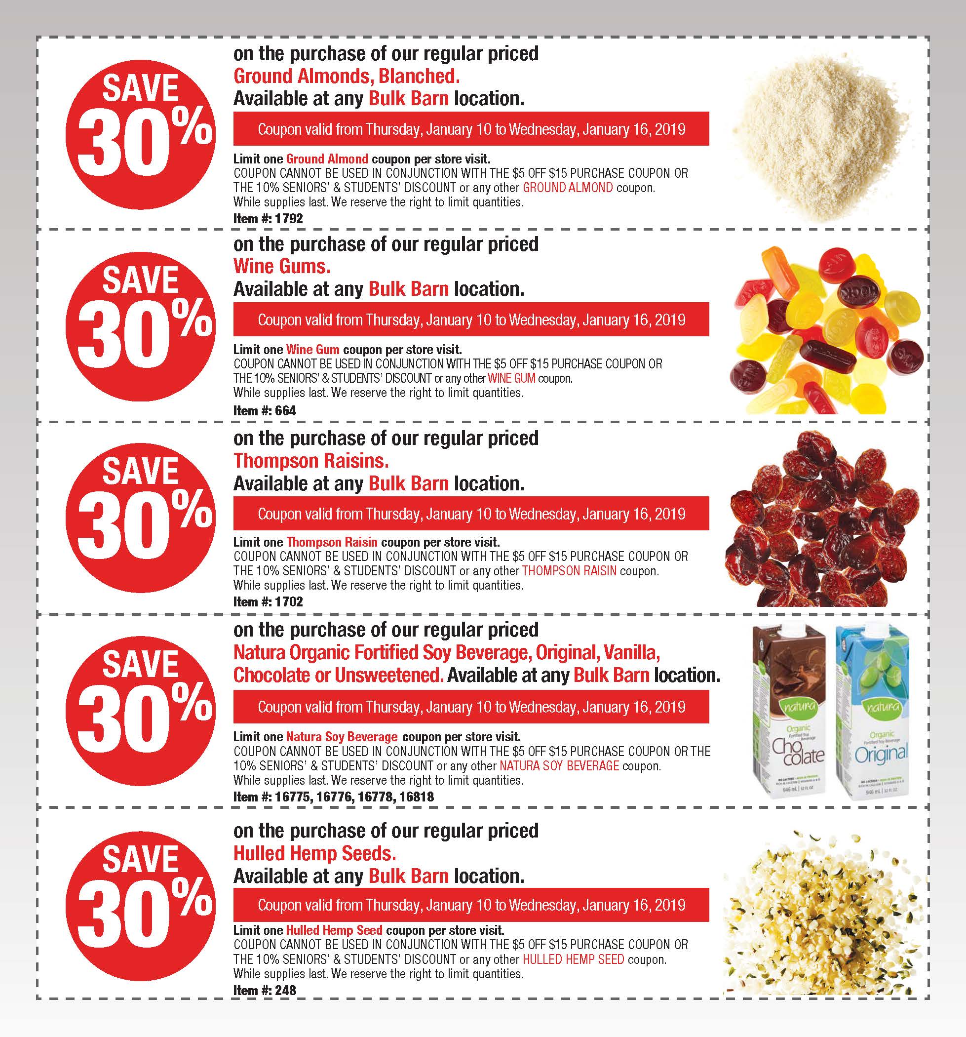 Bulk Barn Coupons 5.00 Off Your 15.00+ Purchase, 30 Off Natura