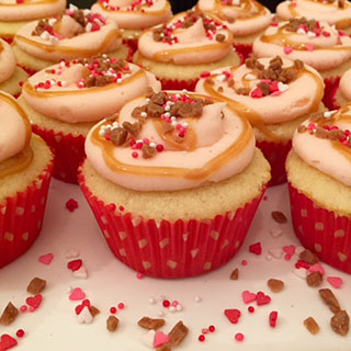 Valentines Salted Caramel Cupcakes