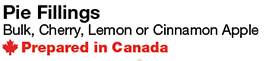 Pie Fillings Bulk, Cherry, Lemon or Cinnamon Apple Creamy Wheatlets - Product of Canada