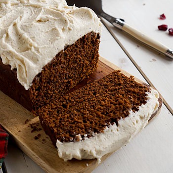 Gingerbread Loaf With Brown Butter Cream Cheese Icing