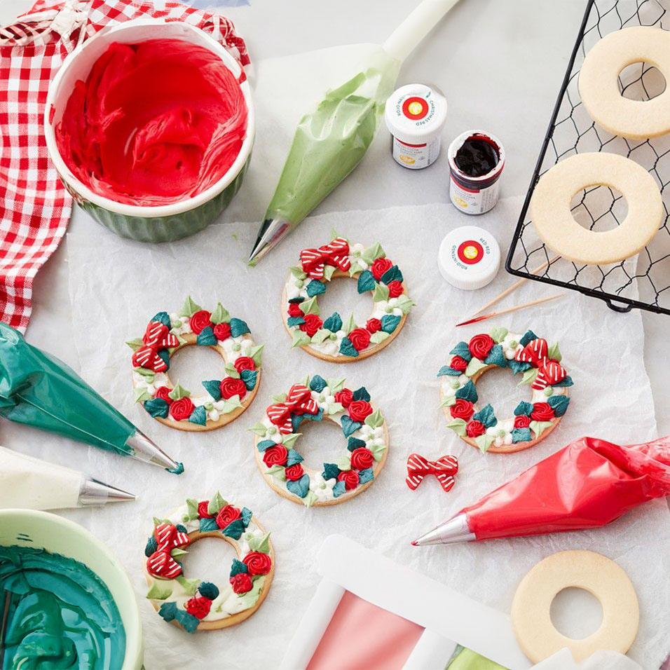 Biscuits en couronne de Noël